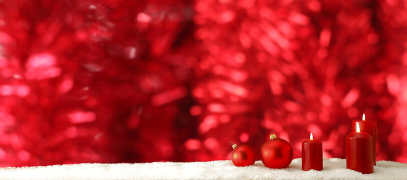 Red background of free space and chrsitmas time 