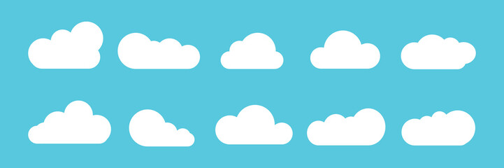 Cloud icon set vector. cloud symbol in line and glyph style. Vector illustration