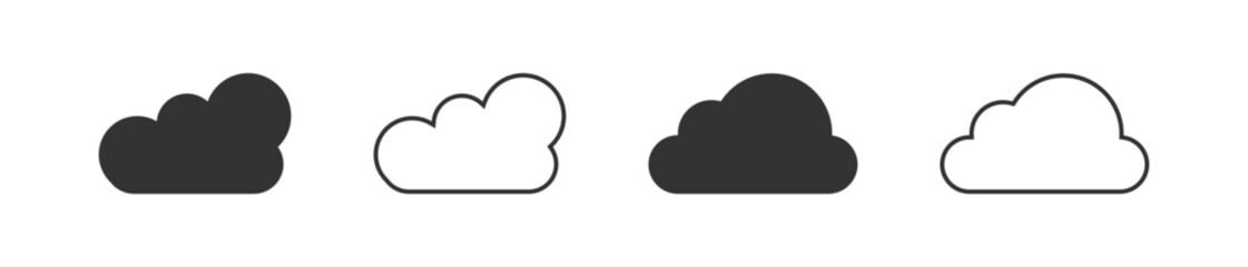 Cloud icon set vector. cloud symbol in line and glyph style. Vector illustration