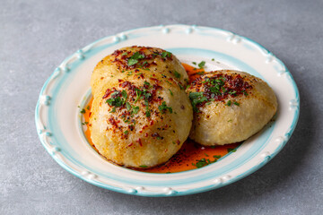 A dish from the Siirt region, one of the traditional delicious Turkish cuisine. Kibbeh is a popular dish in Middle Eastern cuisine (Turkish name; icli kofte - Kitel - Siirt kofte)