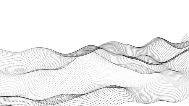 Dot line wave animated white background