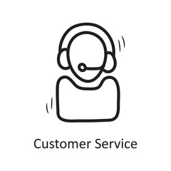 Customer Service vector outline Icon Design illustration. Business Symbol on White background EPS 10 File