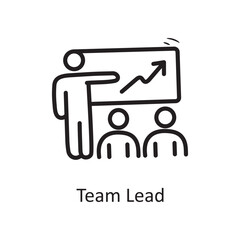 Obraz premium Team lead vector outline Icon Design illustration. Business Symbol on White background EPS 10 File
