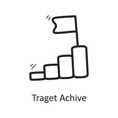 target Achieve vector outline Icon Design illustration. Business Symbol on White background EPS 10 File