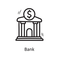 Bank vector outline Icon Design illustration. Business Symbol on White background EPS 10 File