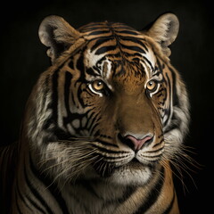 Tiger Face Close Up Portrait - AI illustration 04