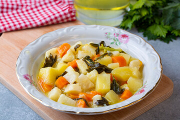 Turkish olive oil foods; celery (Turkish name; Zeytinyagli kereviz)