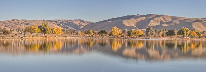 Panorama of Bay Area Hills from Fremont Park in the Morning