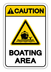 Caution Boating Area Symbol Sign, Vector Illustration, Isolate On White Background Label. EPS10