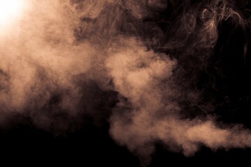 Mysterious smoke overlay on the black background