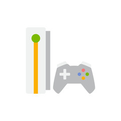 Gaming console icon in color, isolated on white background 