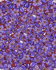Lilac botanical floral pattern seamless texture for fabric, paper, wallpaper. hand drawn small flowers illustration