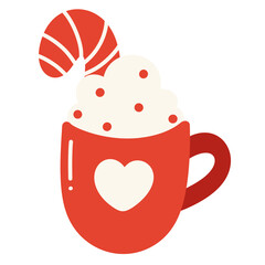 Christmas holiday coffee mug cocoa Icon.