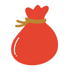 Christmas bag with gifts icon.