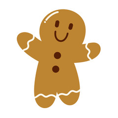 Holiday gingerbread man cookie icon.