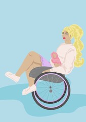 Woman in wheelchair holding baby
