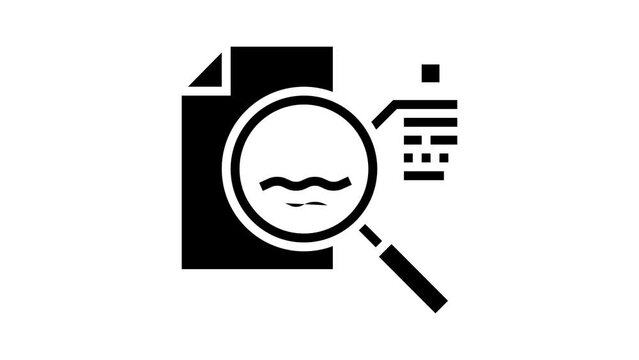 watermarked paper sheet glyph icon animation