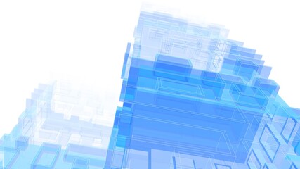 Fototapeta premium Abstract architectural rendering 3d illustration