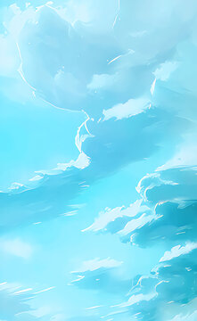 Light Blue Watercolor Cloud Sky Background