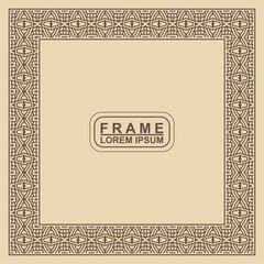 Vintage ornamental vector frame. Vector illustration template for design