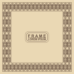 Vintage ornamental vector frame. Vector illustration template for design