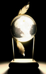 Pretty lamp design with vertical feathers on the moon