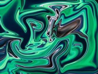 Glowing particles liquid dynamic flow. Trendy fluid cover design