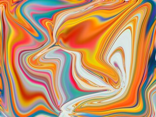 Glowing particles liquid dynamic flow. Trendy fluid cover design