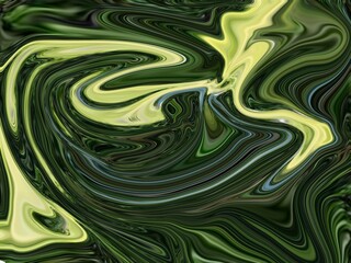 Glowing particles liquid dynamic flow. Trendy fluid cover design