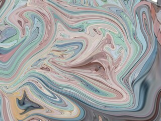 Glowing particles liquid dynamic flow. Trendy fluid cover design