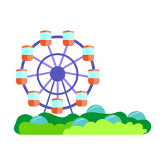 Obraz premium Symbol of Vietnam vector illustration. ASEAN country, Ferris wheel in amusement park isolated on white background. Traveling, culture concept