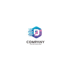 Letter D eCommerce Logo Design Vector