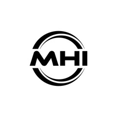 MHI letter logo design with white background in illustrator, vector logo modern alphabet font overlap style. calligraphy designs for logo, Poster, Invitation, etc.