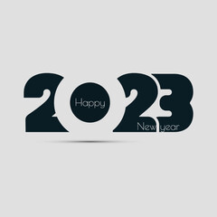 The banner design elegant lettering decoration celebration is happy to party 2023 festive symbol to change the new year in winter eve invitation, happy new year