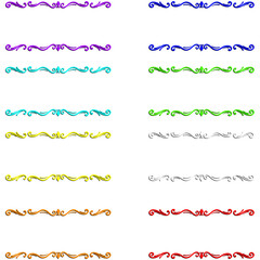 Obraz premium Assorted Colored Fancy Line Art Text Border Frames 8 Pack