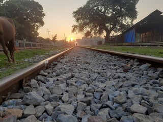 railway in the morning