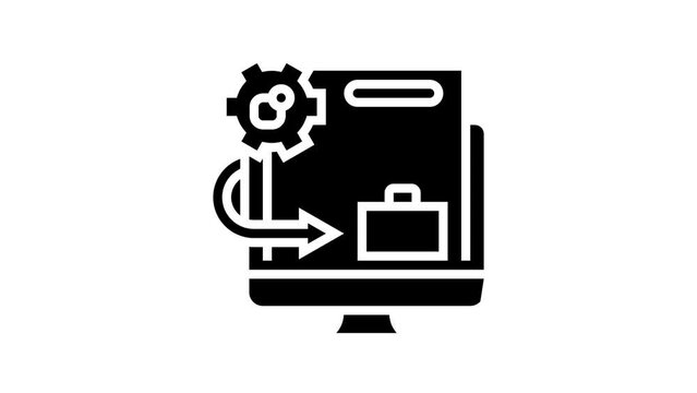 integration system line icon animation