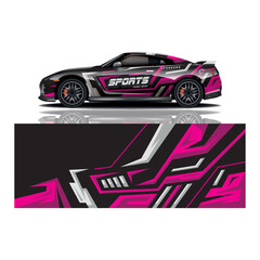 Car decal wrap design vector