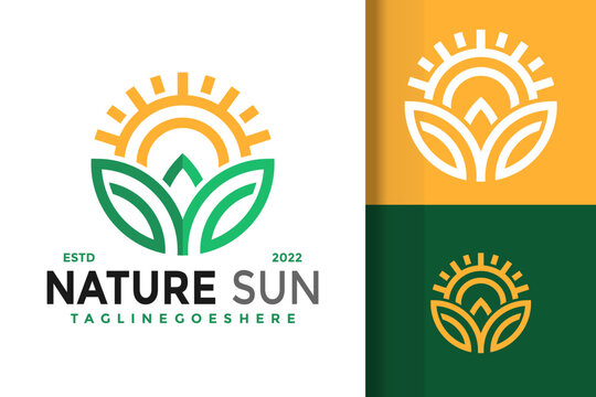 Nature Sun Logo Design, brand identity logos vector, modern logo, Logo Designs Vector Illustration Template
