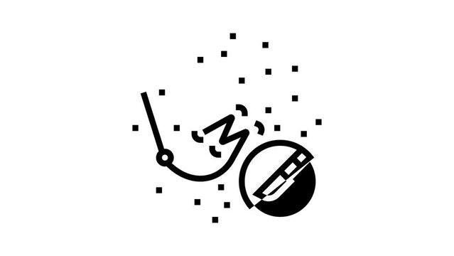 surgical procedure scar treatment line icon animation