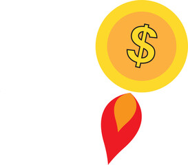 Dollar Icon Symbol, USD Fast Money Transfer. Vector Illustration