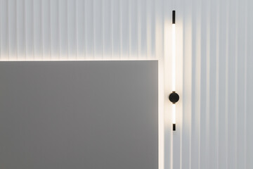 decorative gray wall with modern led lamps