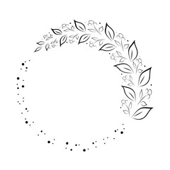 branches full of leaves hand drawn various patterns Suitable for decorating wedding cards, parties, parties, banners, logos.