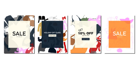 clearance big sale template, background design with clothes drawing