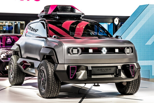 Renault 4Ever Trophy Concept electric all-terrain car reveiled at the Paris Motor Show, France - October 17, 2022.