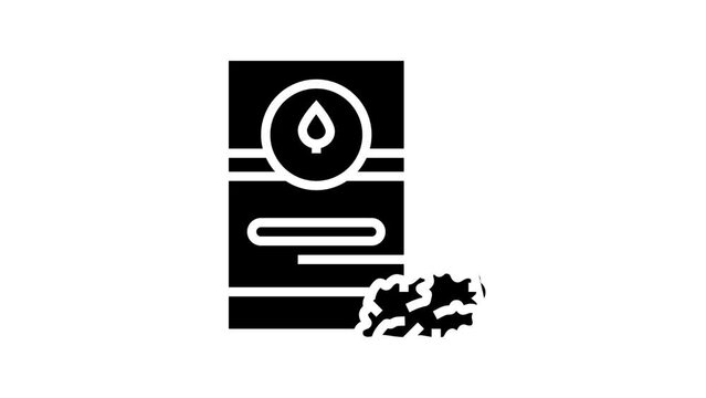 raspberry leaf tea line icon animation