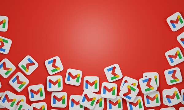 Melitopol, Ukraine - November 21, 2022: Gmail logo icon isolated on color background. Gmail is a free email service developed by Google