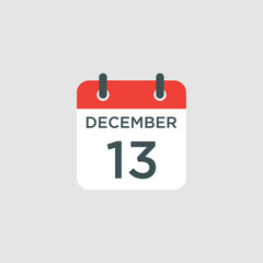 calendar - December 13 icon illustration isolated vector sign symbol