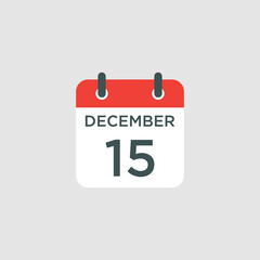 calendar - December 15 icon illustration isolated vector sign symbol