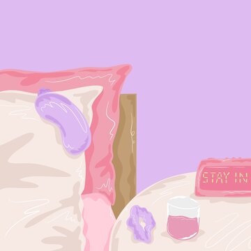 Girls bed and bedside table